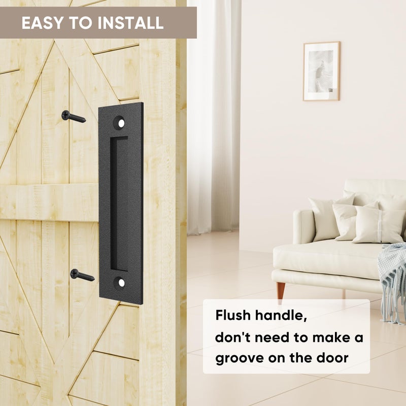JUBEST 8-3/5'' Sliding Barn Door Handle Modern Simple Finger Flush Pull Handle for Gates Garages Sliding Doors Cabinets Closet and Drawers, Matte Black - Image 3